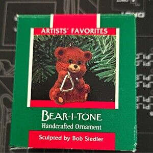 Hallmark Keepsake Bear-i-Tone Teddy Bear Ornament Artists' Favorites 1989